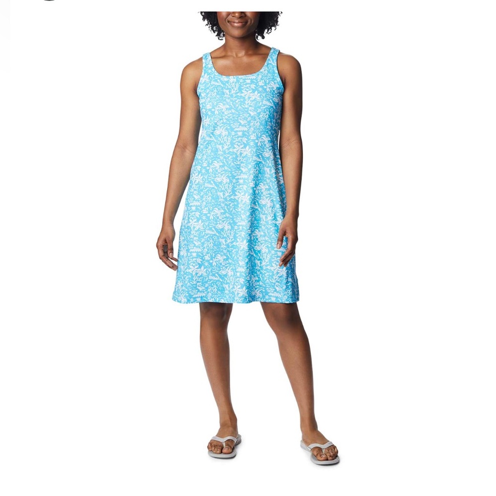 NWOT Columbia Sportswear Women's PFG Freezer Dress, Blue & White, Size Large. - Picture 10 of 12